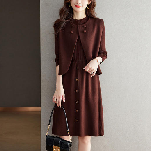 针织马甲开衫，长款毛衣裙两件套CC-LL-829 商品图3