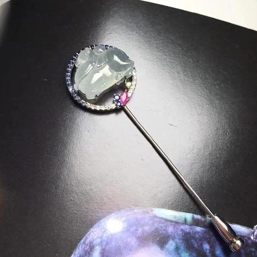 【白马踏清秋】18k镶嵌翡翠胸针 商品图13