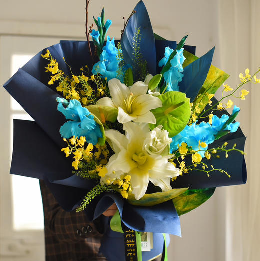 《千里江山》黄绿蓝色系花束 商品图7