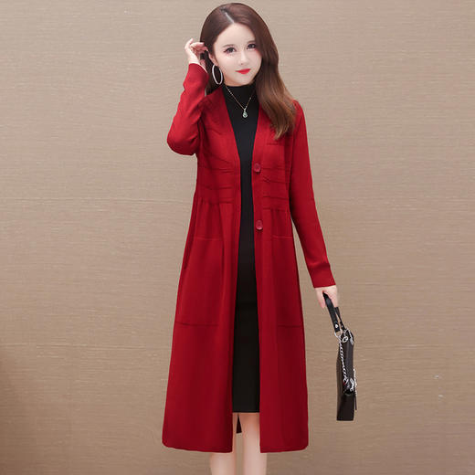 时尚针织风衣外套，长款弹力休闲毛大衣QYM-XY-23LX6003-Y 商品图5