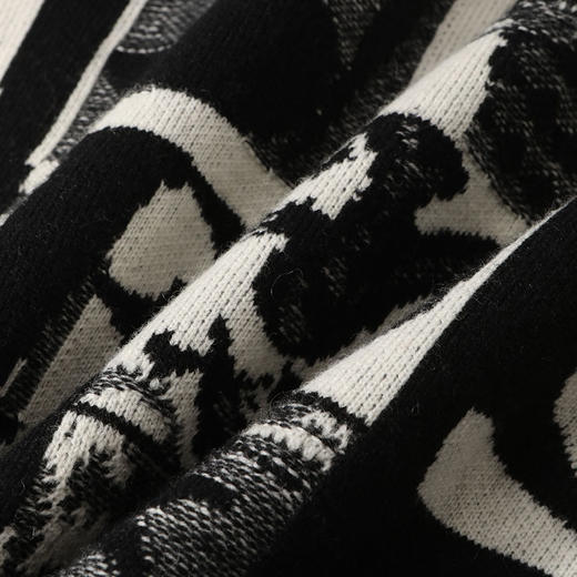 玳莎艺术提花针织背心女2023冬季新款时尚慵懒风宽松V领无袖上衣  DD33001 商品图3