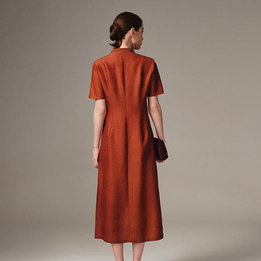 TANGY Collection天意高端精品2023商场同款女士莨绸半茛连衣裙 商品图2