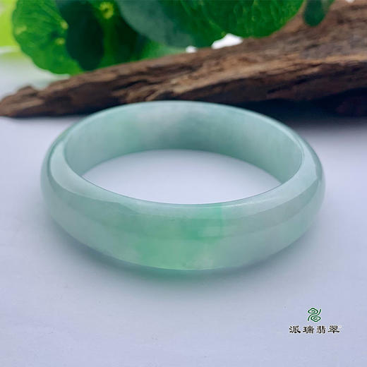 派瑞翡翠 翡翠手镯 糯种 飘花 商品图3