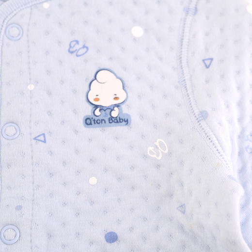 棉果果秋冬季有机棉纱男童女童空气层对开上衣M401141619634 商品图2