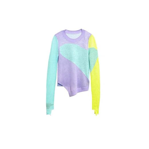 羊绒羊毛拼接女衫 商品图1