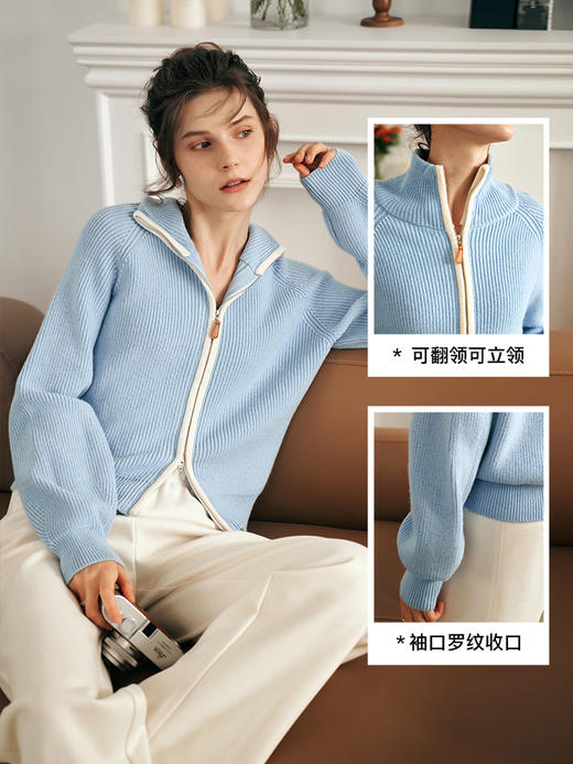 OLrain欧芮儿学院风开衫毛衣女秋季2023年新款小众设计感针织外套 商品图2