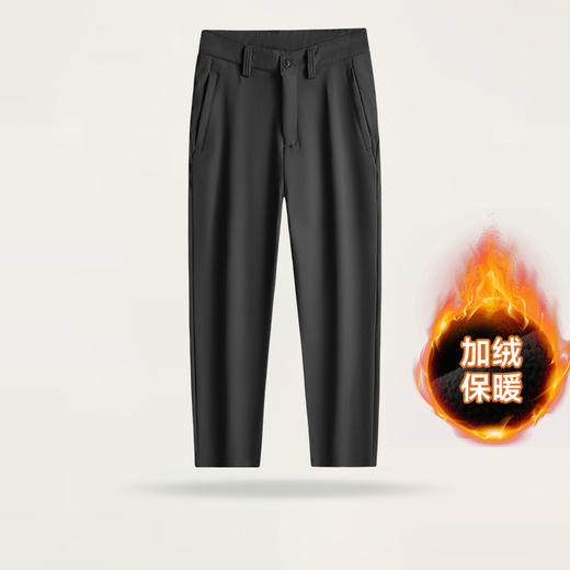【圈】【加绒】【新款DSF】大依优型大码加绒商务休闲裤直口加肥加大宽松舒适男装加绒裤子长裤冲锋裤 商品图0