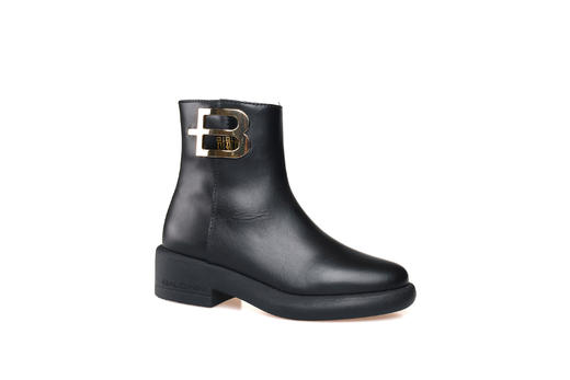 豪麟名鞋BALDININI女装牛皮革简约短靴D4B062N黑色 商品图0