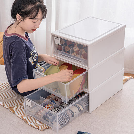 【分格抽屉式设计，三合一盒子豪华实用！】内衣收纳盒衣柜放内裤袜子整理装内衣裤分格抽屉式三合一盒子。lm ry 商品图2