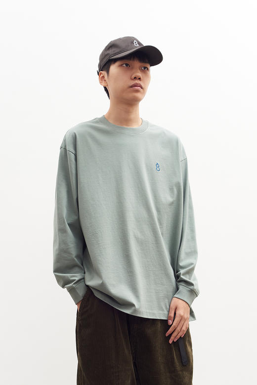 吃茶去chichaqu 全棉圆领刺绣葫芦长袖T恤 商品图2