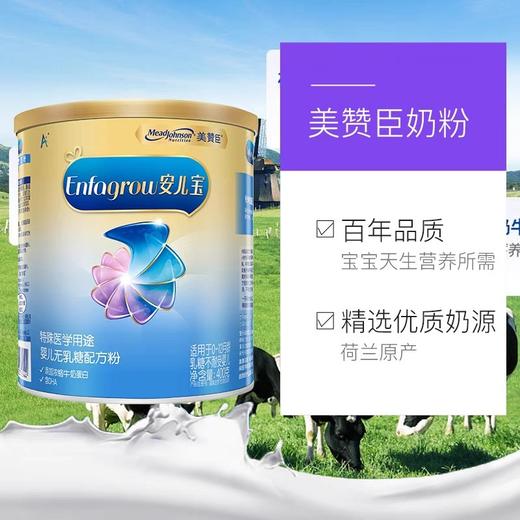 美赞臣安儿宝特殊医学用途婴儿无乳糖配方粉400g 商品图3