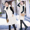 百媚生 棉马甲中长款过膝时尚外套坎肩连帽棉服GXA2305 商品缩略图4