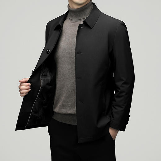 【新款DXS】大依优型大码羽绒服纽扣翻领经典加肥加上衣外套商务休闲男士老干部风肥佬胖子 商品图3