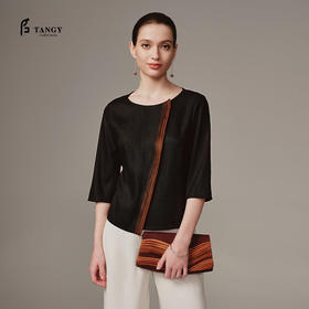 TANGY Collection天意高端2023商场同款女士莨绸衬衣