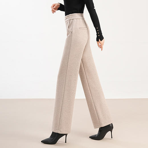 MYX-HWM-82331-Y，时髦阔腿裤高腰休闲裤宽松直筒裤秋冬季新款时尚女装毛呢裤 商品图2