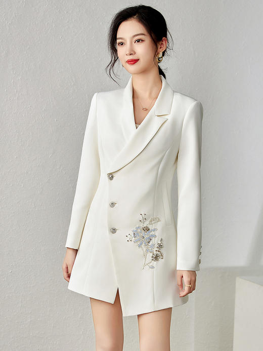 名媛通勤，轻奢重工钉珠西装裙职业连衣裙WLZD-23231402 商品图0