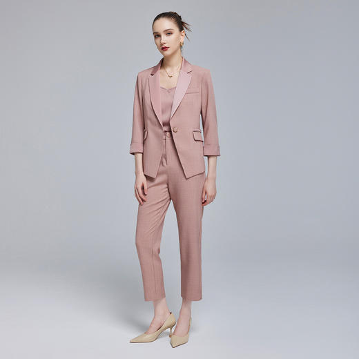 NG119斯尔丽23秋装新款气质名媛轻熟风修身小西装西裤内搭撞色套装 商品图2