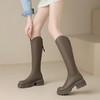 ZHR长筒靴女2023年秋季新款百搭显瘦加绒休闲飒爽加绒骑士长筒靴 商品缩略图6