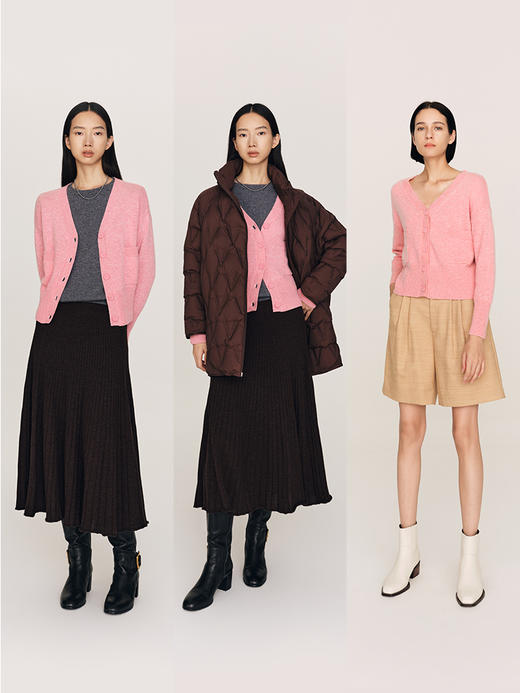 柔软御寒 28支苏格兰邓肯羊绒V领外套FO484323N 商品图8