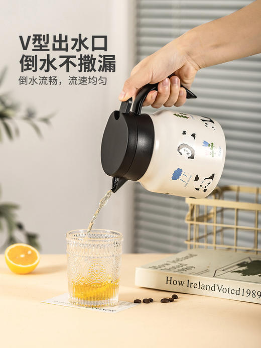 摩登主妇mototo熊猫保温壶家用大容量热水壶2023新款保温瓶焖茶壶 商品图1