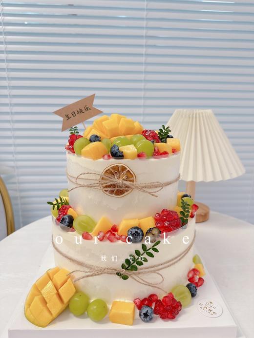 双层水果蛋糕(按当季水果装饰)-低糖处理无添加 商品图0
