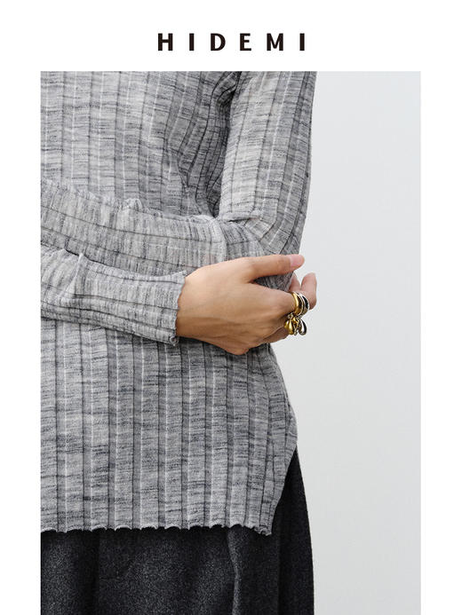 HIDEMI 河流水滴系列流线型设计感开口式金银拼色戒指 商品图4