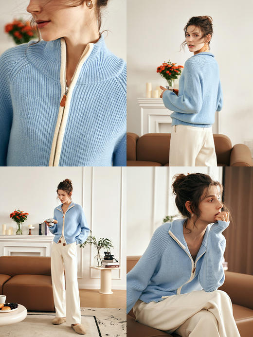 OLrain欧芮儿学院风开衫毛衣女秋季2023年新款小众设计感针织外套 商品图1