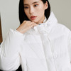 玳莎白鸭绒加厚羽绒服女2023冬季新款白色简约连帽插肩袖外套   DD41306 商品缩略图2