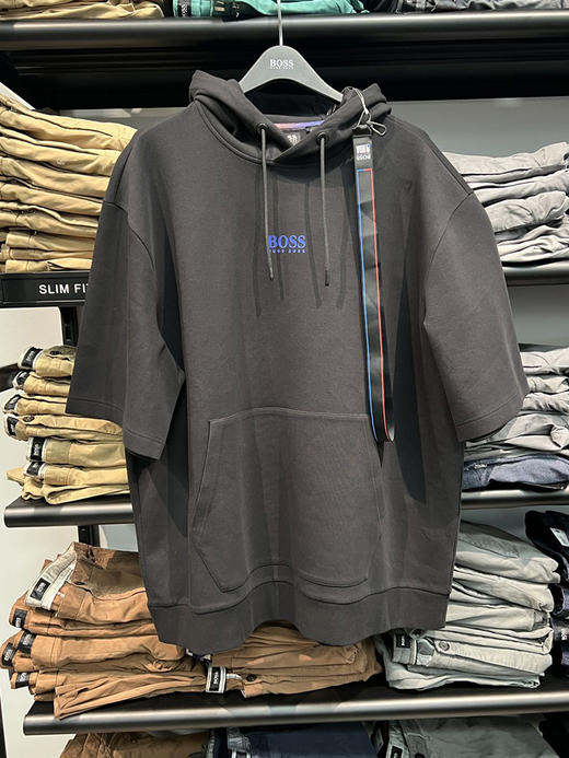 HUGO BOSS/胡戈波士 男士半袖连帽宽松袋鼠兜休闲卫衣 商品图2