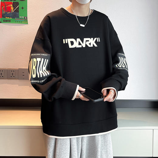 【一口价】【新款DPJ】大依优型大码印花长袖卫衣加肥加大肥佬休闲宽松透气上衣秋装打底男士胖子 商品图3