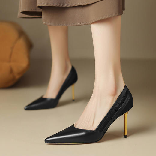 尖头细跟高跟鞋，牛皮性感百搭轻奢时尚女鞋SC-S116 商品图0