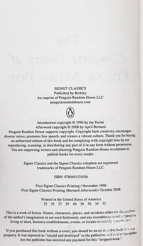 【中商原版】爱伦坡诗集 Signet Classics The Complete Poetry of Edgar Allan Poe 英文原版 恐怖小说鼻祖 商品图3