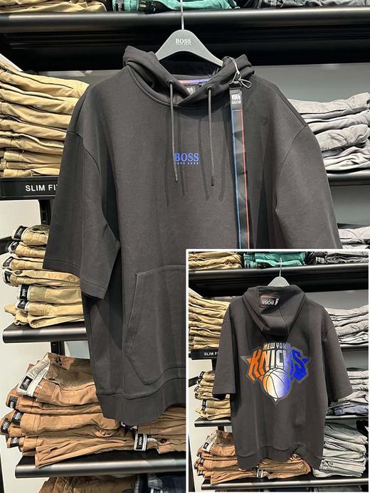 HUGO BOSS/胡戈波士 男士半袖连帽宽松袋鼠兜休闲卫衣 商品图0