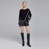 NG643斯尔丽2023秋季新款设计感撞色边不对称显瘦百搭圆领毛衫上衣 商品缩略图3