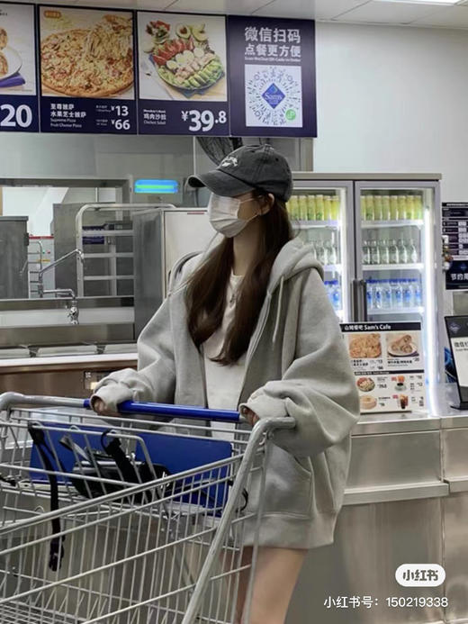 【断码 清仓 凑单】 MO&CO 空气棉外套 女士 空气棉 中灰色 卫衣外套 商品图12