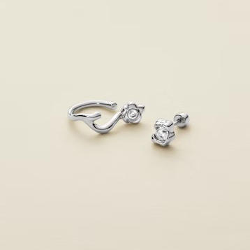 订购10周到｜MARIA BLACK-Flora-纯银锆石 耳廓夹（单只）［丹麦设计师］ 商品图1