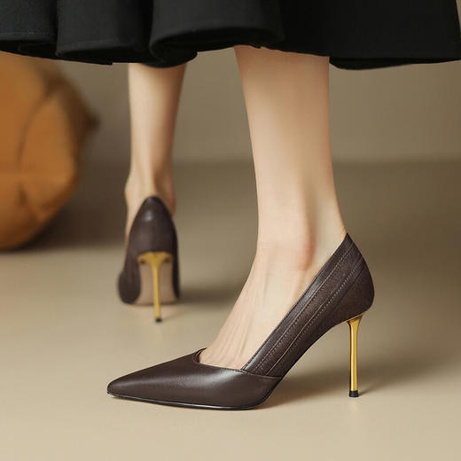 尖头细跟高跟鞋，牛皮性感百搭轻奢时尚女鞋SC-S116 商品图2