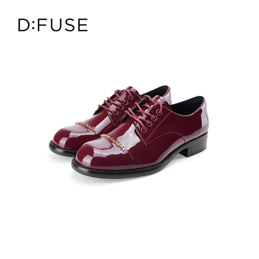 D:FUSE迪芙斯秋冬款时尚百搭漆皮乐福鞋平底小皮鞋DF33112017 商品图3