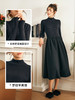 OLrain欧芮儿法式深灰色连衣裙女秋季2023新款赫本风气质显瘦长裙 商品缩略图2