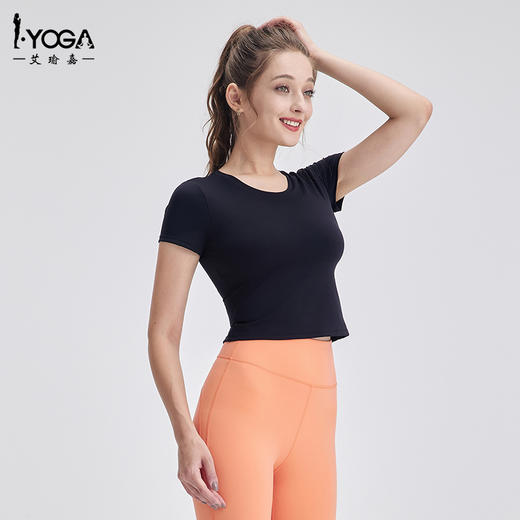 IYOGA透气舒适瑜伽运动短袖带垫垫T062 商品图4