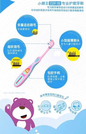 小狮王进口四阶段牙刷（6-9岁）