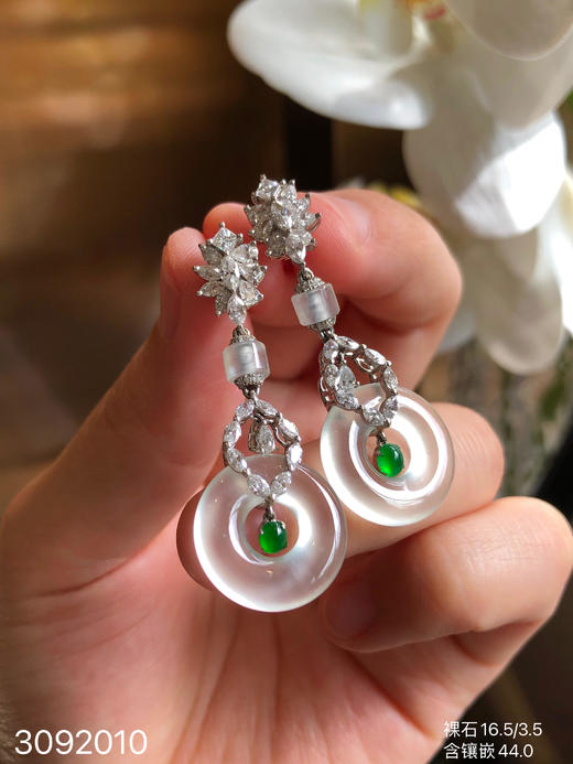 玻璃种平安扣耳坠    86999【3092010】 商品图2