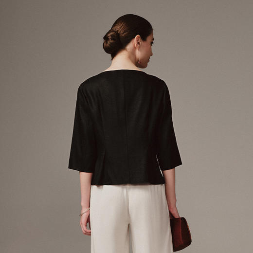 TANGY Collection天意高端2023商场同款女士莨绸衬衣 商品图2