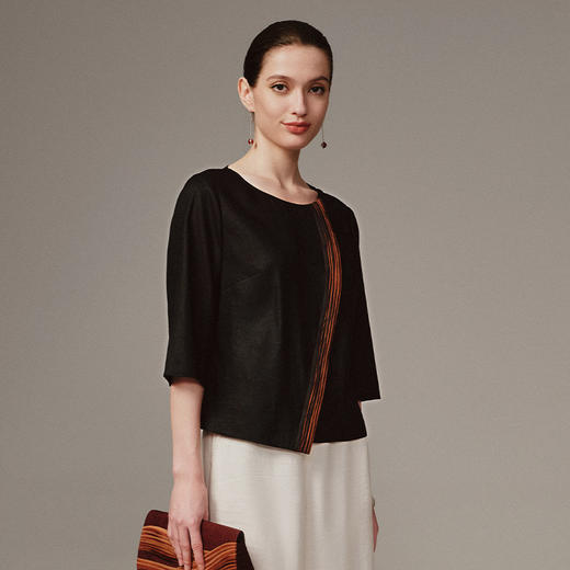 TANGY Collection天意高端2023商场同款女士莨绸衬衣 商品图1