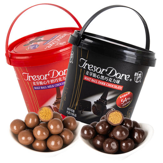 梁丰牛奶/黑巧克力球桶装120g 商品图5
