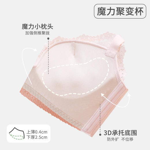 熳洁儿 小胸聚拢文胸无钢圈舒适优雅蕾丝收副乳23261536 商品图3