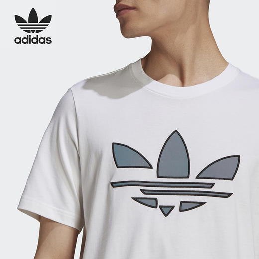 adidas阿迪达斯三叶草系列男款夏季运动上衣圆领短袖T恤 商品图3