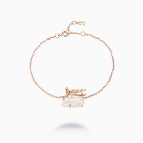 ［C+Vogues系列］ 18K金和田玉钻石手链