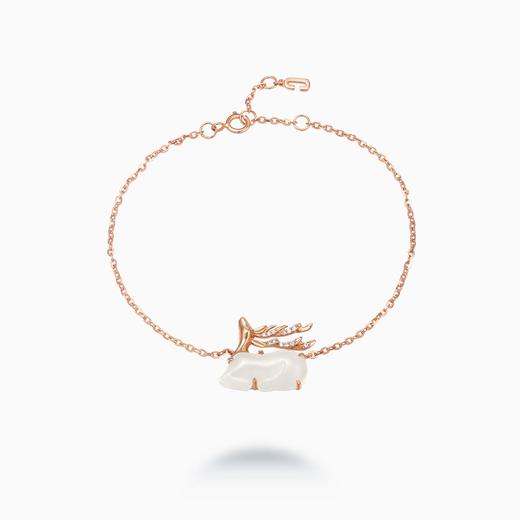 ［C+Vogues系列］ 18K金和田玉钻石手链 商品图0