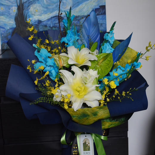 《千里江山》黄绿蓝色系花束 商品图5